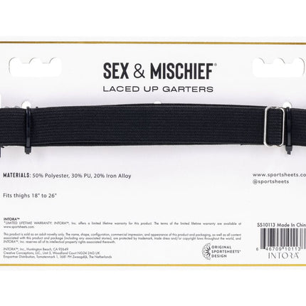 Laced Up Garters - Black