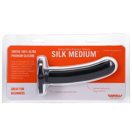 Silk Medium Silicone Dildo Black