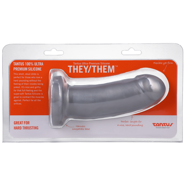 They/Them  Super Soft Silicone Dildo Silver