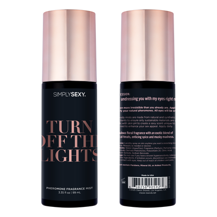 SIMPLY SEXY PHEROMONE BODY MIST - TURN OFF THE LIGHTS - 3.35 floz | 99mL