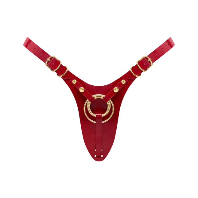 LEATHERETTE HARNESS FABULOUS - ONE SIZE - RED GLOSSY