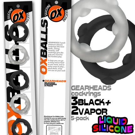 Gearheads 5-Pack Spinner Rings Black/Vapor