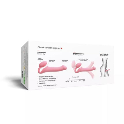 SEMI-REALISTIC BENDABLE STRAP-ON PINK - M