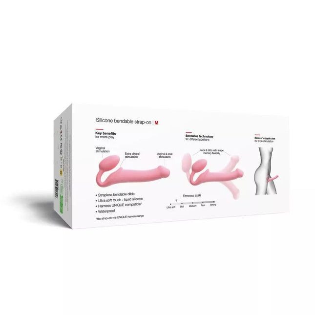 SEMI-REALISTIC BENDABLE STRAP-ON PINK - M