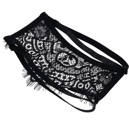 Veiled Vision Lace Blindfold - Black