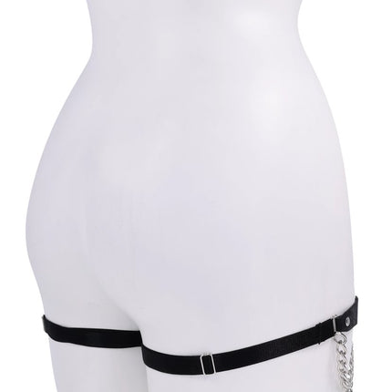 Chain Lace Garters - Black