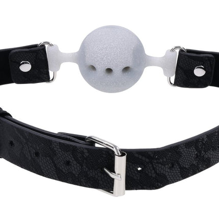 Lace Silicone Breathable Ball Gag - Black
