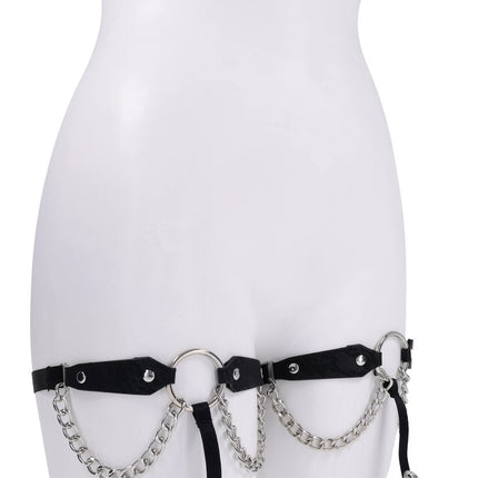 Chain Lace Garters - Black