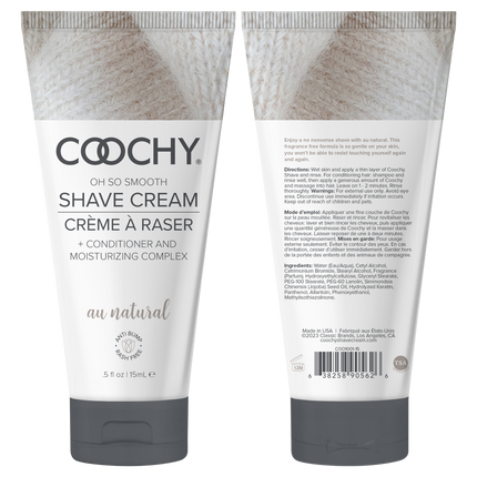 Coochy Shave Cream - AU NATURAL tube 0.5oz / 15ml