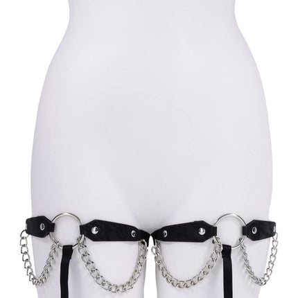 Chain Lace Garters - Black