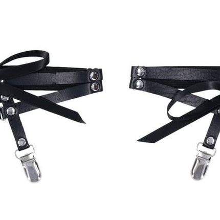 Laced Up Garters - Black