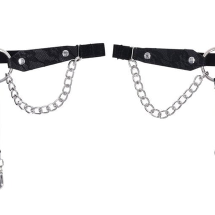 Chain Lace Garters - Black
