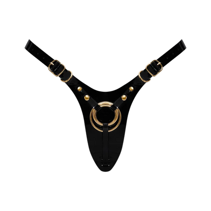 LEATHERETTE HARNESS FABULOUS - ONE SIZE - BLACK GLOSSY