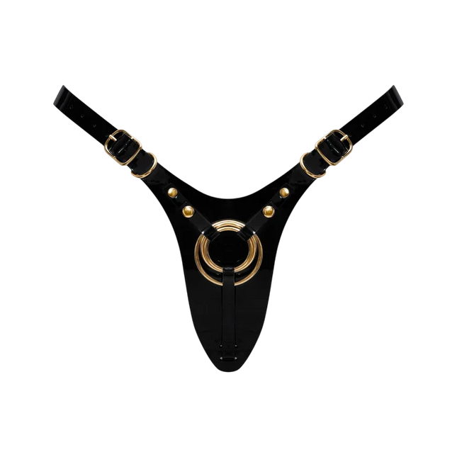 LEATHERETTE HARNESS FABULOUS - ONE SIZE - BLACK GLOSSY