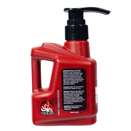 Cock Oil Water-Based Lubricant – Plastic Bottle with Pump Top 10 oz