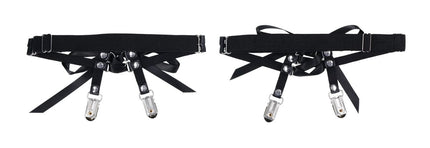 Laced Up Garters - Black