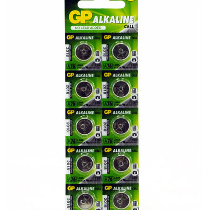 GP A76/LR44 ALKALINE 10 PACK