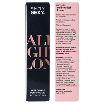 SIMPLY SEXY PHEROMONE PERFUME OIL ROLL-ON - ALL NIGHT LONG - 0.34 floz | 10.2mL