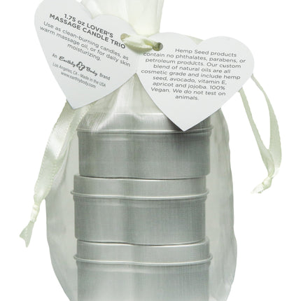 Hemp Seed Valentine '26 Candle Trio Includes:  1 of each:  XOXO 1.75oz, Lip Locked 1.75oz, Pucker Up 1.75oz