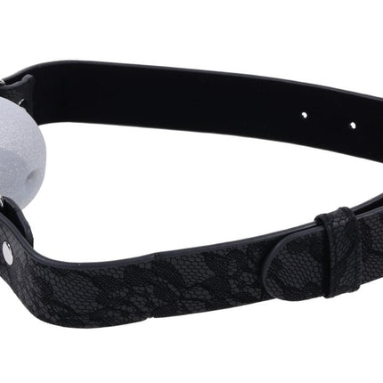 Lace Silicone Breathable Ball Gag - Black