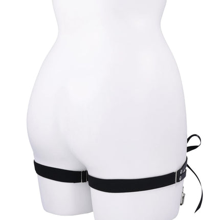 Laced Up Garters - Black