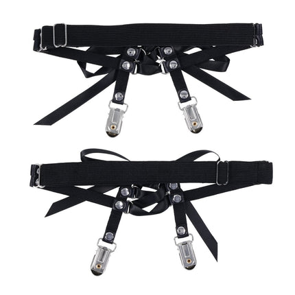 Laced Up Garters - Black