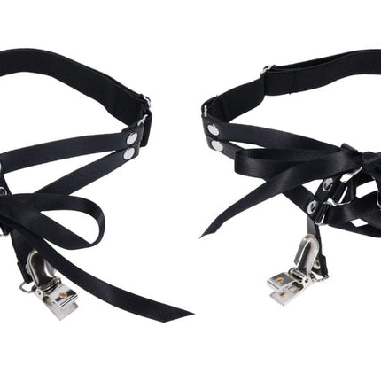Laced Up Garters - Black